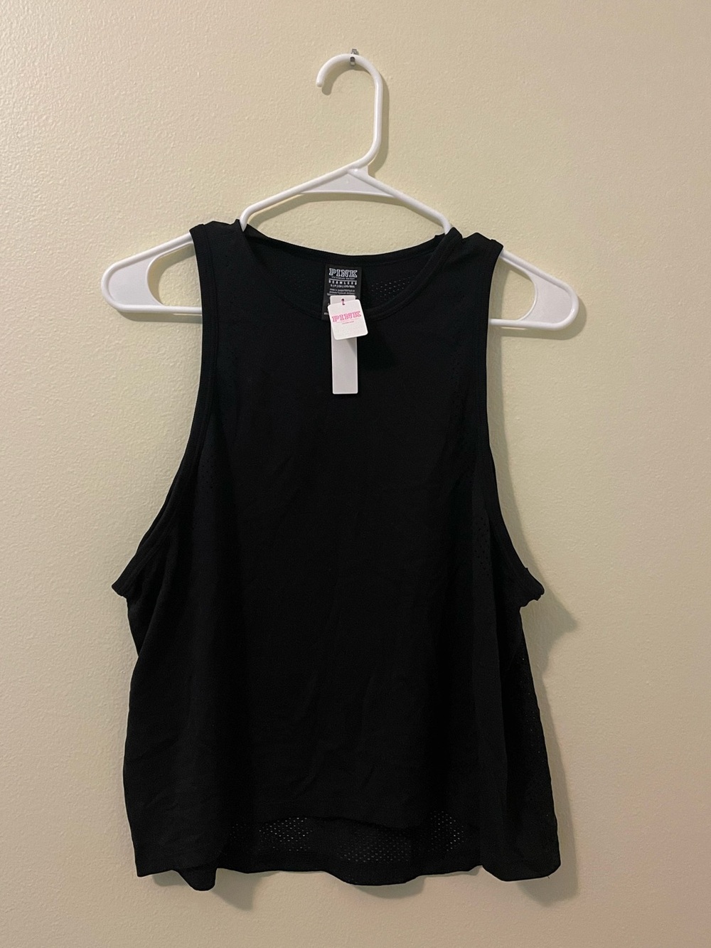 NWT PINK Victoria's Secret Black Athletic Racerback Tank